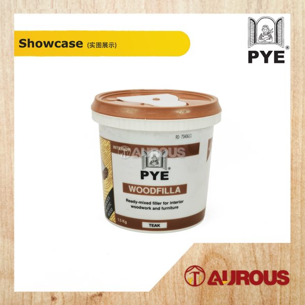 PYE WOOD FILLA INTERIOR FAST DRYING FILLER READY TO USE 1.5KG (NATURAL / TEAK) - Image 2