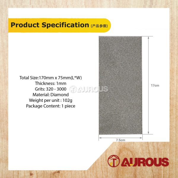 DIAMOND GRANITE MARBLE SHARPENING STONE POLISHING PAD SANDING SHEET GRINDING TOOL (170MM X 75MM) - Image 5