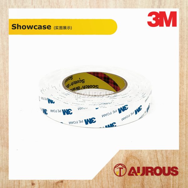 3M DOUBLE SIDED PE FOAM WHITE TAPE 10 YARDS (12/18/24MM) - Image 4