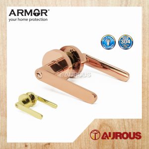 ARMOR ENTRANCE TUBULAR LEVER LOCK C/W 60-70MM LATCH BACKSET ATL-R1506 (PB/RG)