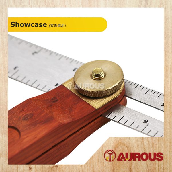 WOODWORKING ADJUSTABLE CARPENTRY ANGLE RULERS GAUGES TRI SQUARE SLIDING T BEVEL WITH WOODEN HANDLE - Image 5