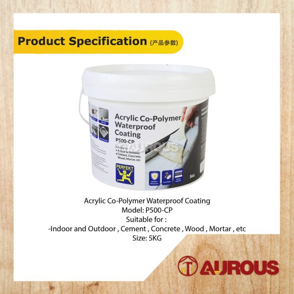 PERFEKT ACRYLIC CO-POLYMER WATERPROOF COATING P500-CP (5KG) - Image 2
