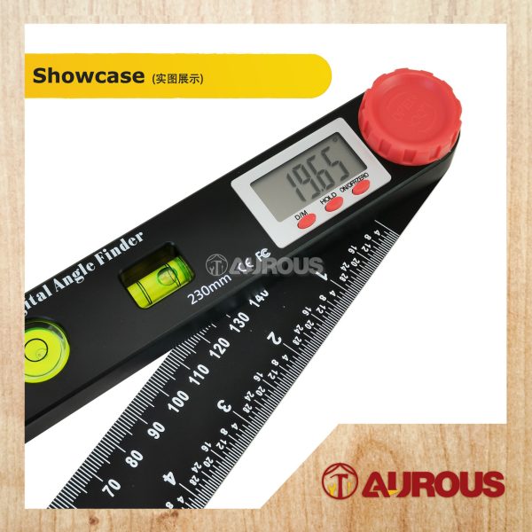 4 IN 1 MULTI-FUNCTION 360° DIGITAL ANGLE RULER & SPIRIT LEVEL 0-190MM (230MM) (BLACK) - Image 4