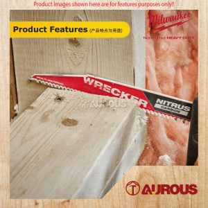 MILWAUKEE 9'' 6TPI MULTI MATERIAL WRECKER WITH NITRUS CARBIDE SAWZALL BLADE (3PCS) 48-00-5372 - Image 6