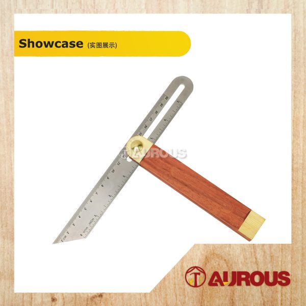 WOODWORKING ADJUSTABLE CARPENTRY ANGLE RULERS GAUGES TRI SQUARE SLIDING T BEVEL WITH WOODEN HANDLE - Image 3