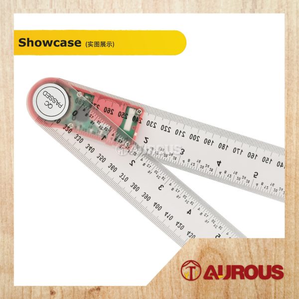 2 IN 1 DIGITAL ANGLE RULER LCD DISPLAY PVC TRANSPARENT DIGITAL MULTI ANGLE RULER 360° (0-300MM) - Image 4