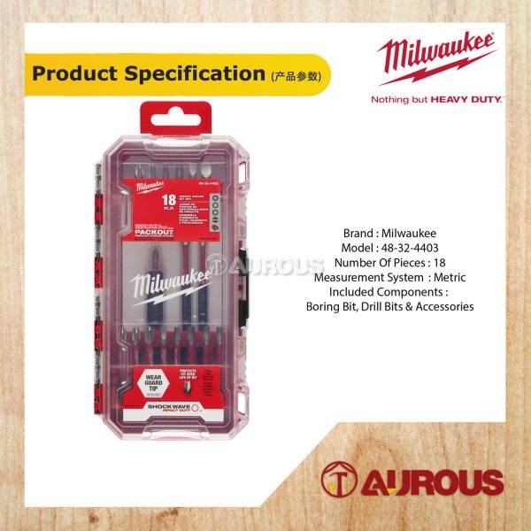 MILWAUKEE 18PCS SHOCKWAVE IMPACT DRILL & DRIVER SET 48-32-4403 - Image 6