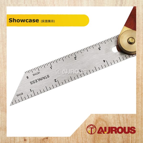 WOODWORKING ADJUSTABLE CARPENTRY ANGLE RULERS GAUGES TRI SQUARE SLIDING T BEVEL WITH WOODEN HANDLE - Image 4