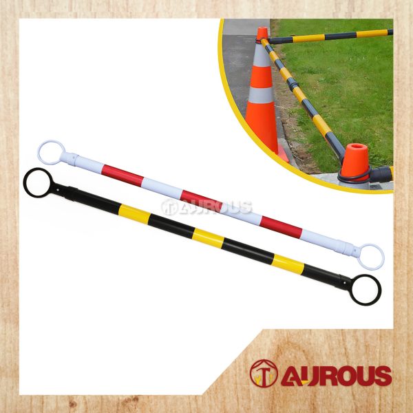 2 METER EXPANDABLE RETRACTABLE CONE BAR POLE TRAFFIC CONNECTING EXTENSION POLE FOR ROAD (BLACK+YELLOW / RED+WHITE) - 1 UNIT