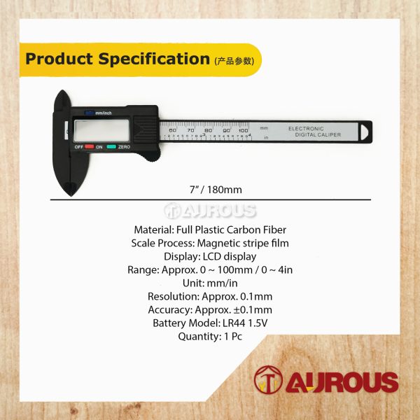 LCD DISPLAY PVC CARBON FIBER DIGITAL VERNIER CALIPERS (0-100MM) - Image 6