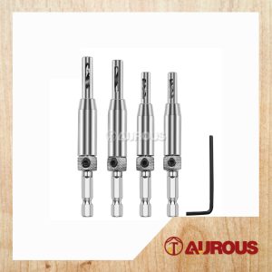 HSS SELF CEMENTERING HINGE DRILL BITS SET FOR DOOR CABINET WOODWORKING PUNCH (4PCS SET)