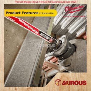 MILWAUKEE 9'' 6TPI MULTI MATERIAL WRECKER WITH NITRUS CARBIDE SAWZALL BLADE (3PCS) 48-00-5372 - Image 4