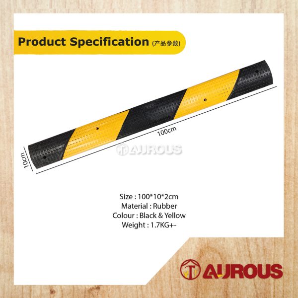 1 METER MINI RUBBER ROAD SPEED HUMP (YELLOW/BLACK) (100 X 10 X 2CM) 1.7KG+- - Image 6