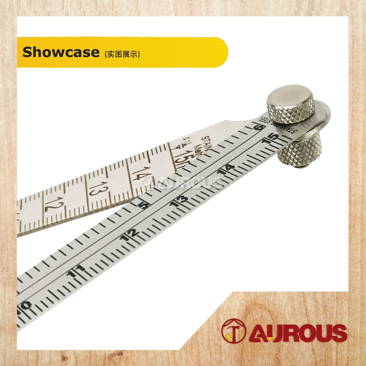 STAINLESS STEEL FOLDING GAP TAPER GAUGE DEPTH RULER WITH STRAIGHT RULER SET - Image 4