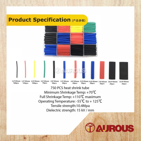 750PCS ELETRICAL WIRE CONNECTOR CABLE HEAT SHRINK TUBE JOINT CONNECTION KIT - Image 4
