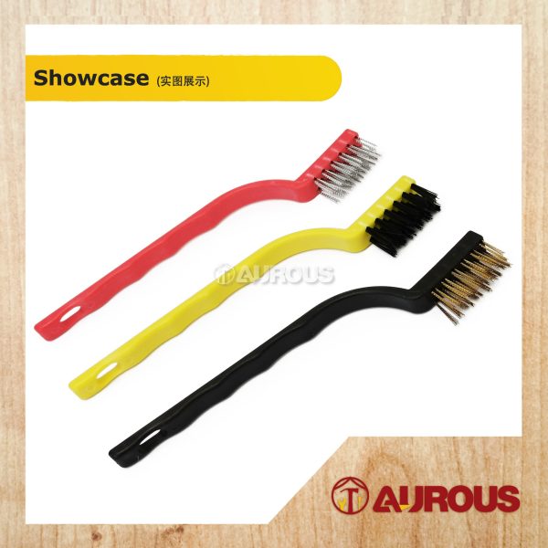 3 IN 1 MINI WIRE BRUSH CLEANING TOOL (BRASS/NYLON/STEEL) 3 PCS/SET - Image 2