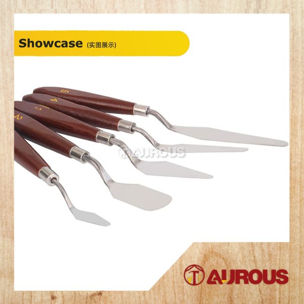 CHROME PALETTE KNIFE SCRAPER SPATULA FOR ART PAINTING OR DRAWING (5 PIECES SET) - Image 3