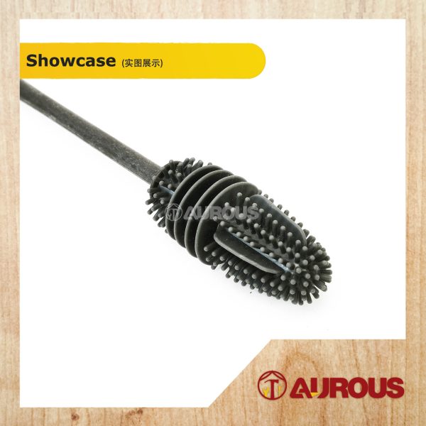 PVC LONG HANDLE SILICONE CUP GLASS BOTTLE BRUSH CUP SCRUBBER CLEANING TOOL (GREY) - Image 3