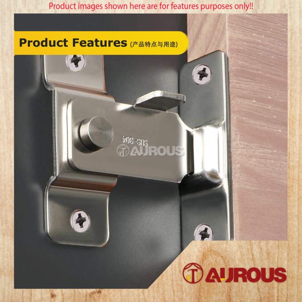 STAINLESS STEEL 304 SWIVEL BOLT DOOR HASP LATCH FOR SLIDE GATE PARTITION DOOR - (1 SET/PKT) - Image 7