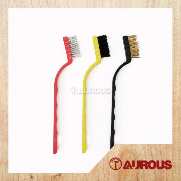 3 IN 1 MINI WIRE BRUSH CLEANING TOOL (BRASS/NYLON/STEEL) 3 PCS/SET