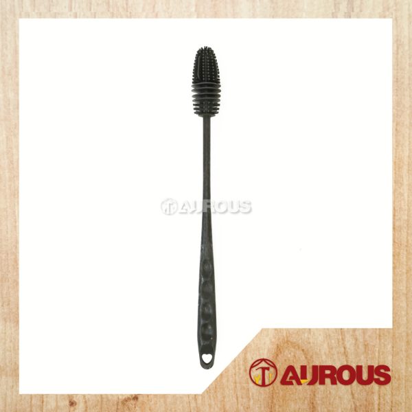 PVC LONG HANDLE SILICONE CUP GLASS BOTTLE BRUSH CUP SCRUBBER CLEANING TOOL (GREY)