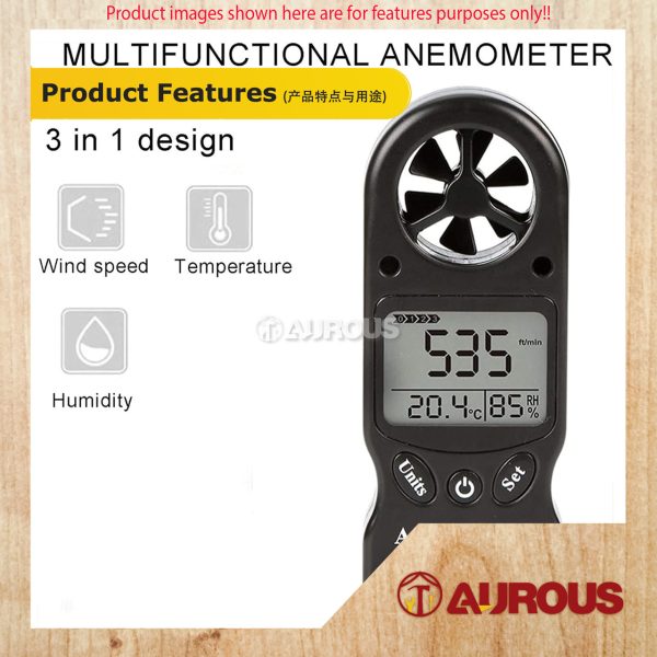 PORTABLE DIGITAL ANEMOMETER WIND SPEED METER TEMPERATURE AND HUMIDITY SENDOR MEASURING TOOL - Image 7