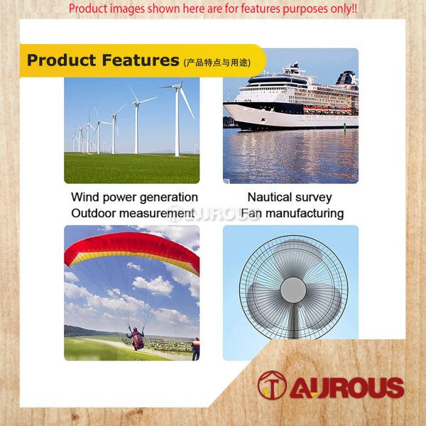 PORTABLE DIGITAL ANEMOMETER WIND SPEED METER TEMPERATURE AND HUMIDITY SENDOR MEASURING TOOL - Image 6