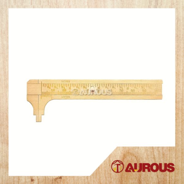 BRASS VERNIER CALIPER MEASURING DOUBLE SCALES MM/INCH POCKET RULER (0-100MM)