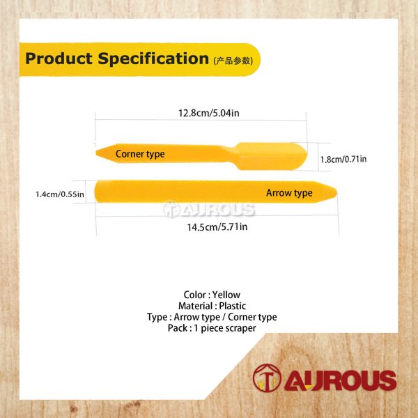 YELLOW PVC SCRAPER FOR GAP SMOOTING SPATULA GROUTING TOOL (ARROW TYPE/CORNER TYPE) - 1 PIECE - Image 6