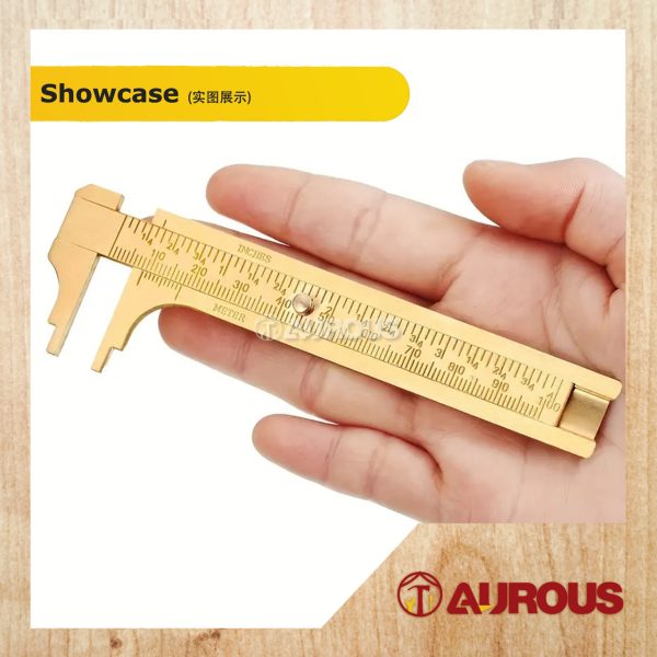BRASS VERNIER CALIPER MEASURING DOUBLE SCALES MM/INCH POCKET RULER (0-100MM) - Image 4