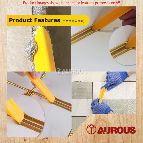 YELLOW PVC SCRAPER FOR GAP SMOOTING SPATULA GROUTING TOOL (ARROW TYPE/CORNER TYPE) - 1 PIECE - Image 7