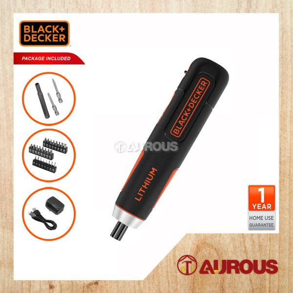 BLACK & DECKER 4V SMART PUSH & START CORDLESS SCREWDRIVER BIT SET BD40K27-B1