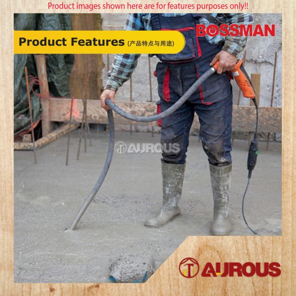 BOSSMAN ELECTRICAL PORTABLE CONCRETE VIBRATOR CEMENT SOIL MIXER 1100W BCR-1100 WITH 2 METER SHAFT - Image 6