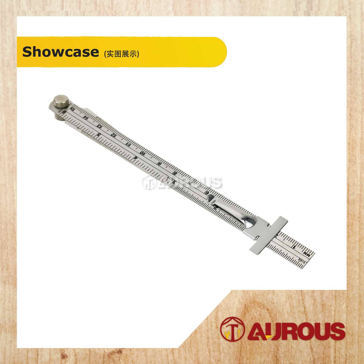 STAINLESS STEEL FOLDING GAP TAPER GAUGE DEPTH RULER WITH STRAIGHT RULER SET - Image 3