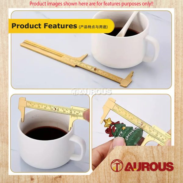 BRASS VERNIER CALIPER MEASURING DOUBLE SCALES MM/INCH POCKET RULER (0-100MM) - Image 7