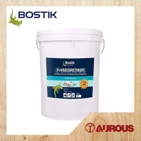BOSTIK SUPERCOAT FIBER SINGLE COMPONENT FIBER REINFORCED ACRYLIC WATERPROOFING MEMBRANE (20KG) WHITE / GREY