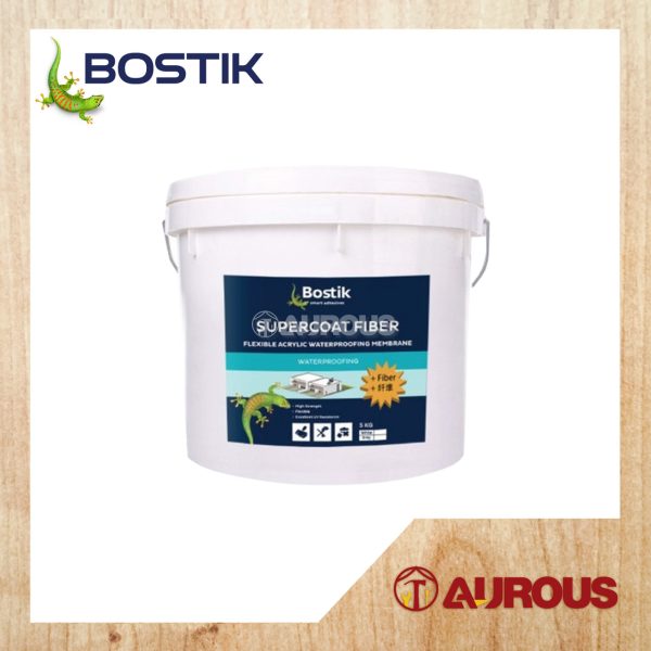 BOSTIK SUPERCOAT FIBER SINGLE COMPONENT FIBER REINFORCED ACRYLIC WATERPROOFING MEMBRANE (5KG) WHITE / GREY