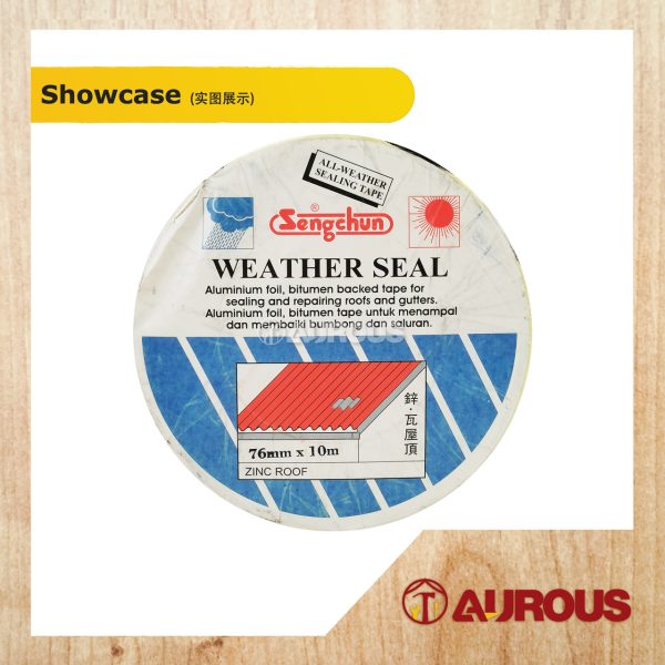 SENG CHUN ZINC ROOF WEATHER SEAL ALUMINIUM FOIL BITUMEN WATERPROOF TAPE (50MM X 10M / 76MM X 10M) - Image 3