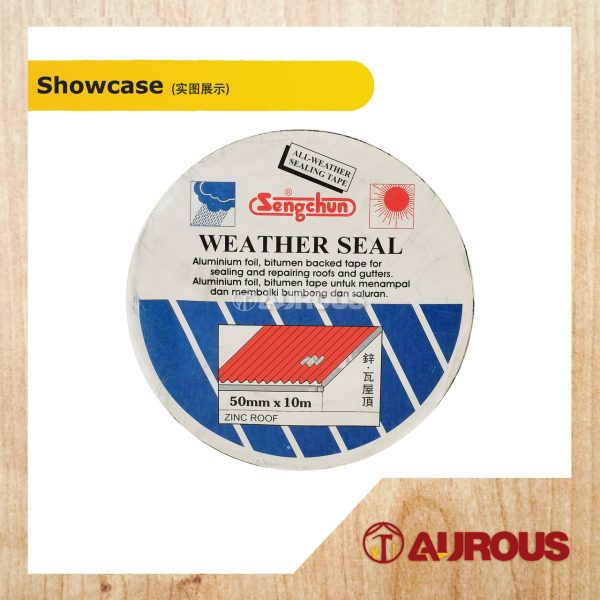SENG CHUN ZINC ROOF WEATHER SEAL ALUMINIUM FOIL BITUMEN WATERPROOF TAPE (50MM X 10M / 76MM X 10M) - Image 2