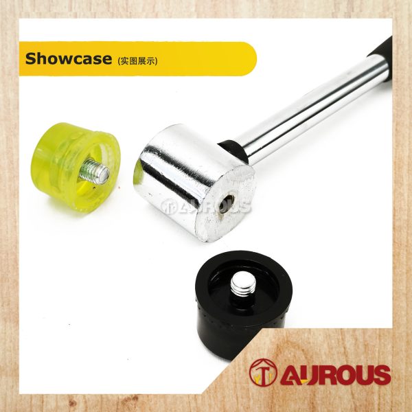 BLACK & YELLOW DOUBLE FACED RUBBER HAMMER MALLET (30MM / 40MM) - Image 5