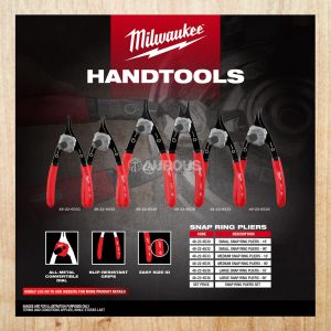 MILWAUKEE SNAP RING PLIER (18 / 90 DEGREE) (0.38’’ / 0.47’’ / 0.70’’)