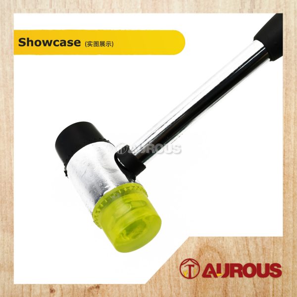 BLACK & YELLOW DOUBLE FACED RUBBER HAMMER MALLET (30MM / 40MM) - Image 3