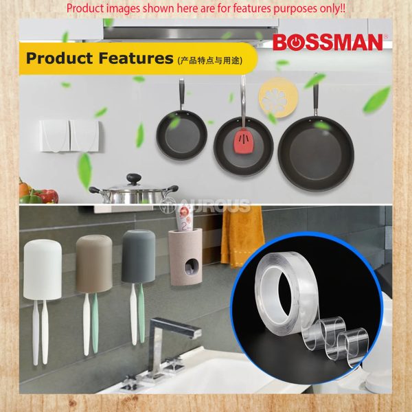 BOSSMAN NANO DOUBLE SIDED TAPE (SUPER HIGH-BOND) 3 METER (30MM X 2MM) BNT-332 - Image 8