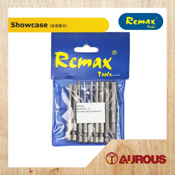 REMAX 1/4'' PHILIPS/HEX ROUND SHANK BIT PHILIPS(+) KEY SET (9 PCS/SET) - Image 3