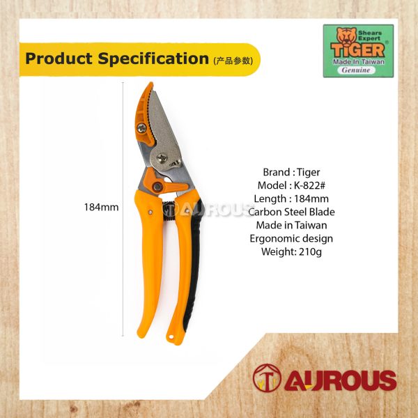 TIGER BEND BLADE FLOWER CUTTER PRUNING SHEARS K-822 - Image 6