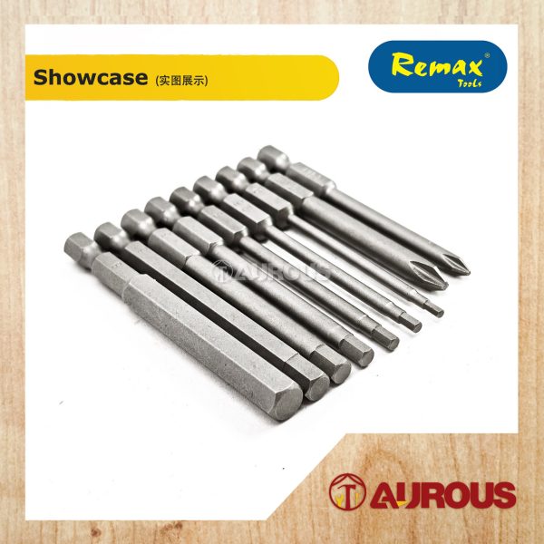 REMAX 1/4'' PHILIPS/HEX ROUND SHANK BIT PHILIPS(+) KEY SET (9 PCS/SET) - Image 2