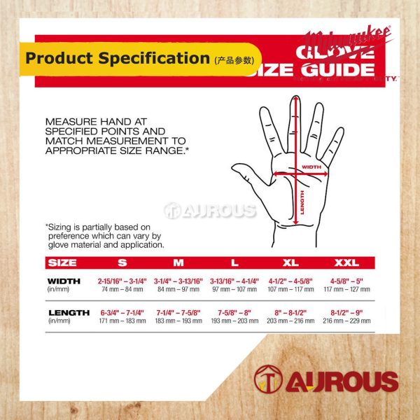 MILWAUKEE HEAVY DUTY IMPACT CUT LEVEL 5 NITRILE DIPPED GLOVES (SIZE: S/M/L/XL/XXL) - Image 3