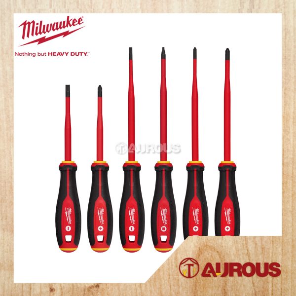 MILWAUKEE 1000V INSULATED SLIM TIP SCREWDRIVER SET 48-22-2206 (6 PCS/SET)