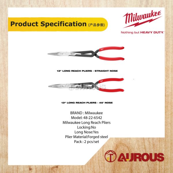 MILWAUKEE LONG REACH PLIERS SET 48-22-6542 (2PCS/SET) - Image 5