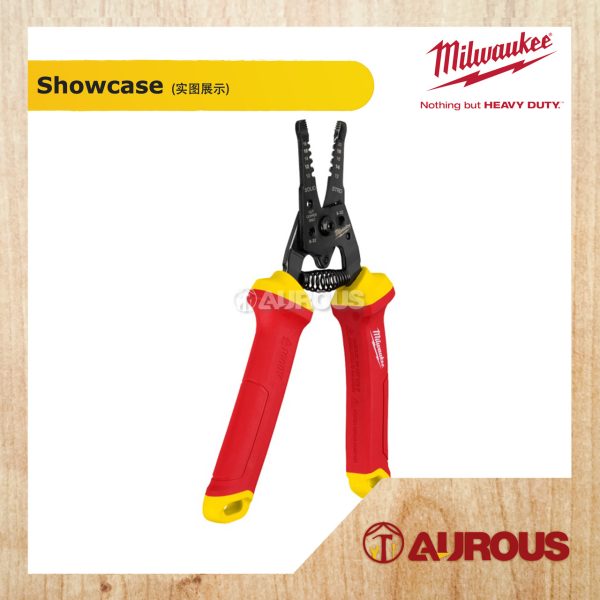 MILWAUKEE 1000V INSULATED 10-20 AWG WIRE STRIPPER & CUTTER 48-22-2214 - Image 2